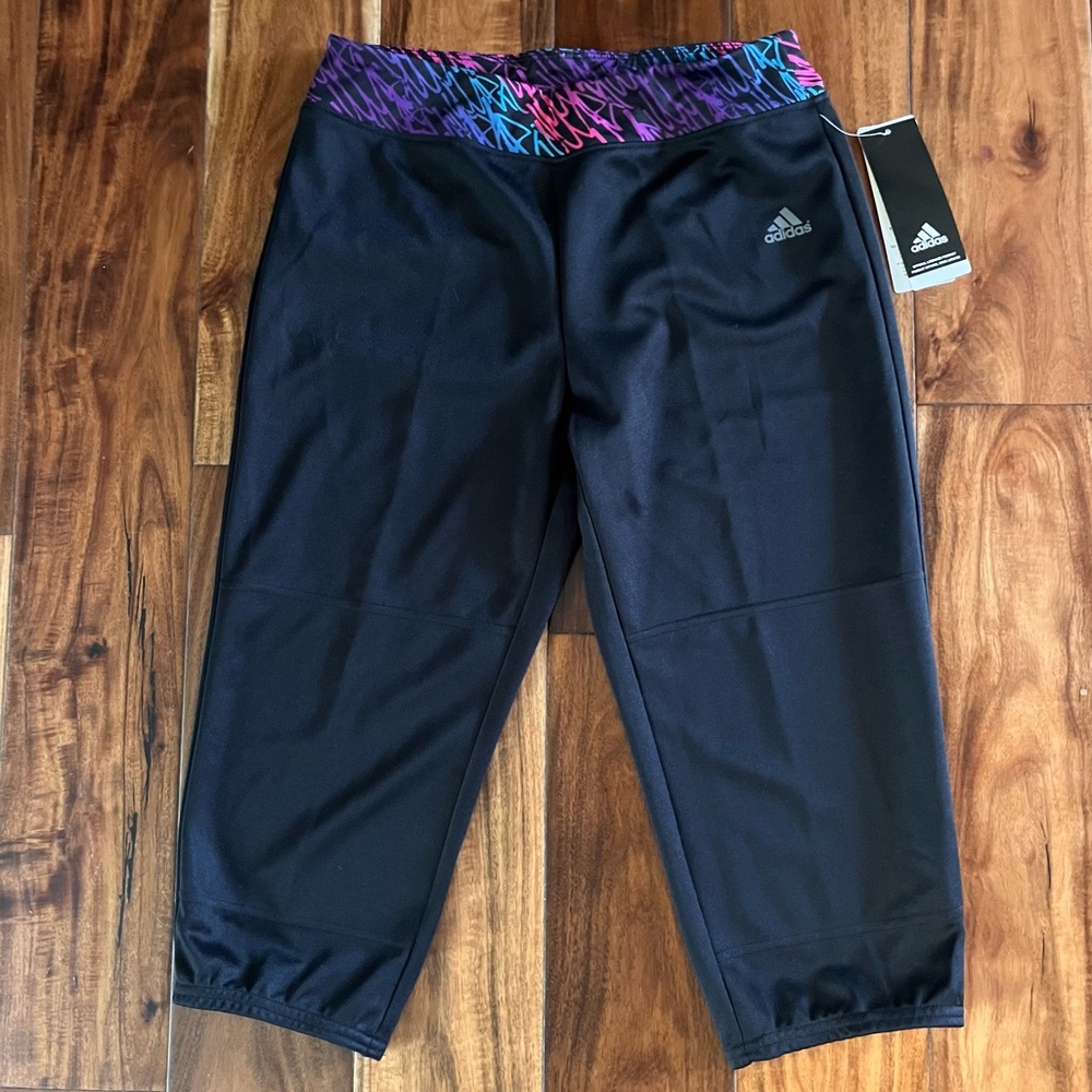 adidas Kids Black and Purple Bottoms